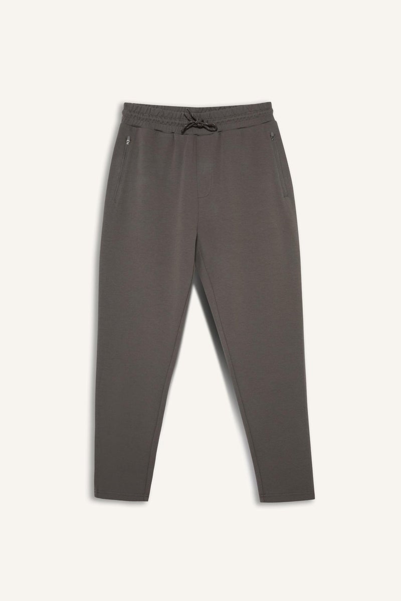 DeFacto Grey Man DeFactoFit Slim Fit Zip-Up Jogger Sweatpants Casual - Image 4